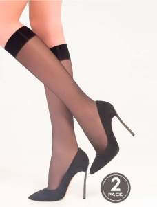 Жіночі гольфи Legs 150 LETO чорні, 2 пари - фото  - Miraton