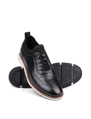 Мужские туфли броги Miguel Miratez кожаные черные - фото 2 - Miraton