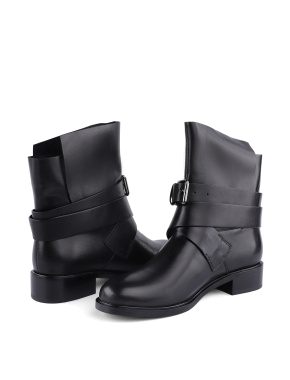 Жіночі черевики чорні шкіряні з підкладкою байка - фото 4 - Miraton