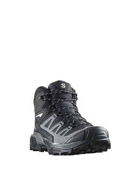 Мужские ботинки Salomon X Ward Leather Mid GORE-TEX из искусственной кожи черные с подкладкой из тек - фото 2 - Miraton