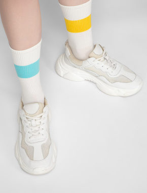 Набір жіночих високих шкарпеток Legs Socks Cotton Line жовті, 2 пари - фото 1 - Miraton