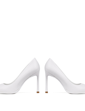 Жіночі туфлі човники MIRATON шкіряні білі - фото 2 - Miraton