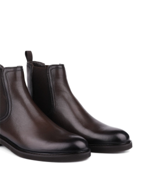 Мужские ботинки челси коричневые кожаные - фото 5 - Miraton