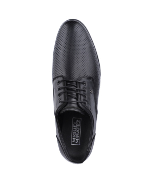 Мужские туфли с острым носком кожаные черные - фото 4 - Miraton