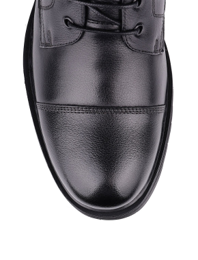 Мужские ботинки черные кожаные с подкладкой из натурального меха - фото 4 - Miraton