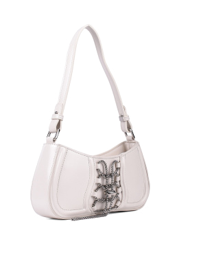 Женская сумка багет MIRATON из экокожи белая со шнуровкой - фото 2 - Miraton
