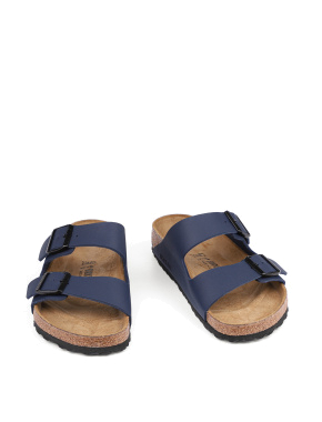 Мужские шлепанцы BIRKENSTOCK из искусственной кожи синие - фото 2 - Miraton