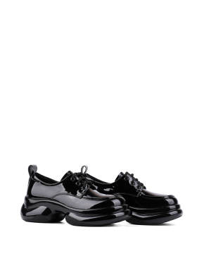 Жіночі туфлі дербі MIRATON лакові чорні жіночі туфлі - фото 3 - Miraton