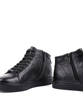 Чоловічі черевики чорні шкіряні з підкладкою байка - фото 2 - Miraton