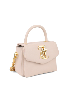 Жіноча сумка крос-боді Juicy Couture з екошкіри бежева з логотипом - фото 3 - Miraton