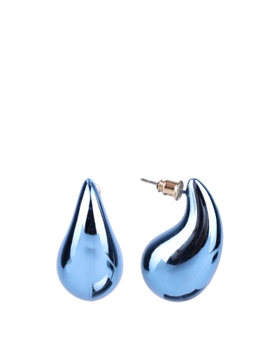 Женские серьги пуссеты капли MIRATON синий металлик фото 1