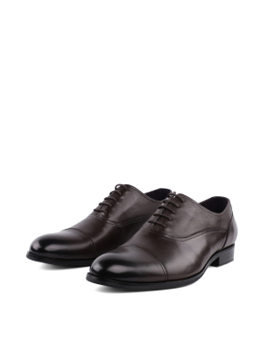 Мужские туфли кожаные коричневые оксфорды - фото 2 - Miraton