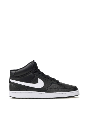 Мужские кеды Nike Court Vision Mid из экокожи черные - фото 1 - Miraton