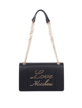 Сумка Love Moschino крос-боді чорна з екошкіри з логотипом - фото 2 - Miraton
