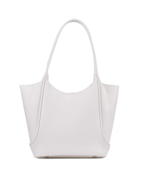 Женская сумка шоппер MIRATON кожаная молочная - фото  - Miraton
