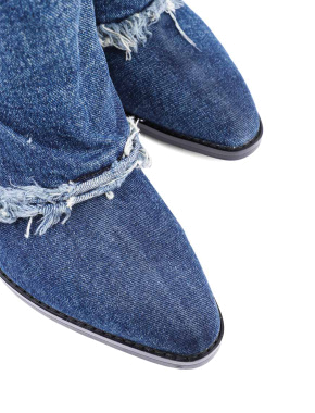 Жіночі черевики козаки MIRATON сині джинсові - фото 6 - Miraton