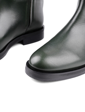 Жіночі чоботи труби зелені шкіряні - фото 5 - Miraton