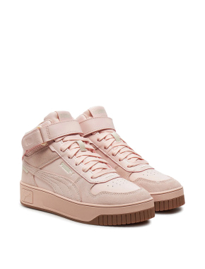 Женские ботинки PUMA Carina Street Mid из экокожи розовые - фото 2 - Miraton