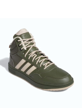 Мужские ботинки Adidas Hoops 3.0 из искусственной кожи зеленые - фото 1 - Miraton