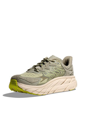 Мужские кроссовки Hoka Clifton LS тканевые зеленые - фото 3 - Miraton