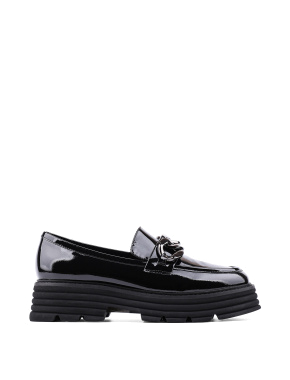 Женские туфли лоферы черные наплаковые - фото 1 - Miraton