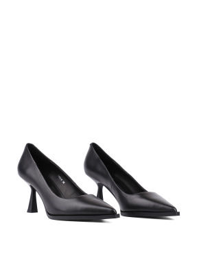Жіночі туфлі-човники MIRATON шкіряні чорні - фото 3 - Miraton