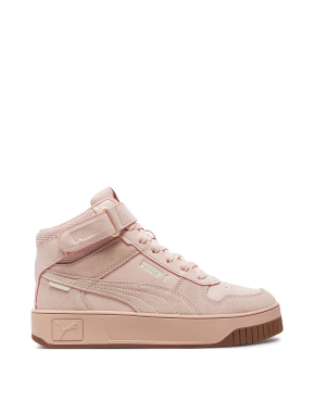 Женские ботинки PUMA Carina Street Mid из экокожи розовые - фото  - Miraton