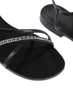 Женские сандалии MIRATON кожаные черные - фото 5 - Miraton