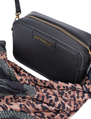 Женская сумка camera bag Just Cavalli из экокожи черная - фото 5 - Miraton