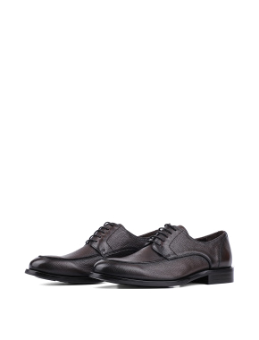 Мужские туфли дерби Miguel Miratez коричневые кожаные - фото 3 - Miraton