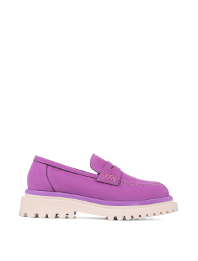 Жіночі туфлі лофери велюрові фіолетові - фото 1 - Miraton