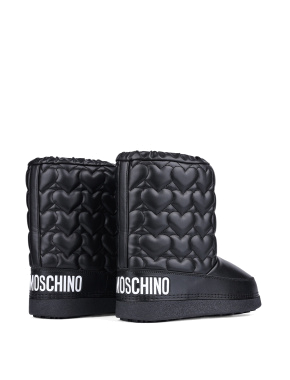 Жіночі черевики Love Moschino з екошкіри чорні - фото 3 - Miraton