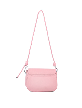 Женская сумка через плечо MIRATON кожаная розовая - фото 3 - Miraton