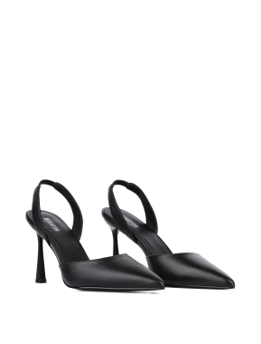 Жіночі туфлі слінгбеки шкіряні чорні - фото 2 - Miraton