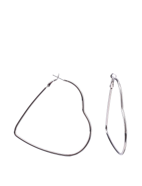 Жіночі сережки конго MIRATON у формі серця в сріблі - фото 1 - Miraton