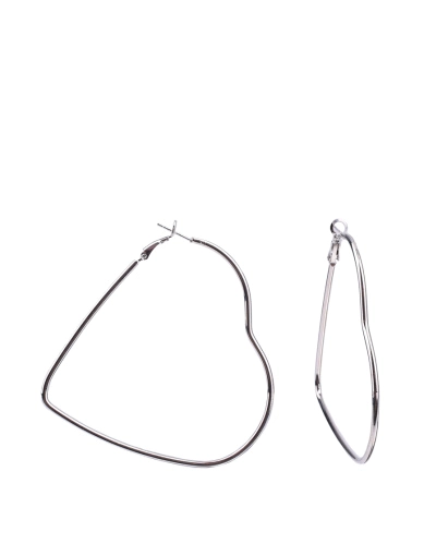 Жіночі сережки конго MIRATON у формі серця в сріблі фото 1