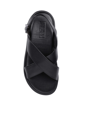 Мужские сандалии кожаные черные - фото 4 - Miraton