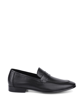 Мужские туфли лоферы кожаные черные - фото 1 - Miraton