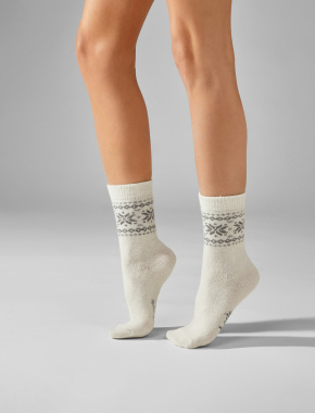 Набір жіночих високих шкарпеток Legs SOCKS WOOL молочні, 2 пари - фото 2 - Miraton