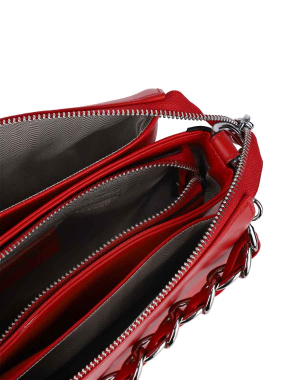 Жіноча сумка через плече MIRATON шкіряна червона з ланцюжком - фото 7 - Miraton