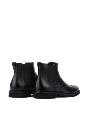Мужские ботинки челси черные кожаные - фото 3 - Miraton