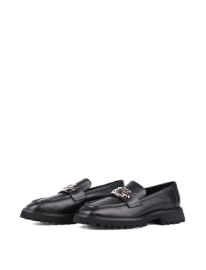 Жіночі туфлі лофери MIRATON чорні шкіряні - фото 2 - Miraton