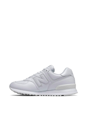 Жіночі білі шкіряні кросівки New Balance 574 - фото 2 - Miraton