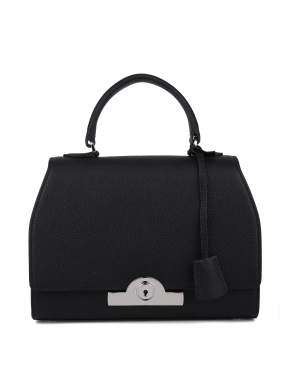 Жіноча сумка леді лайк MIRATON шкіряна чорна з декоративною застібкою - фото 2 - Miraton