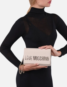 Женская сумка кросс-боди Love Moschino из экокожи молочная - фото  - Miraton