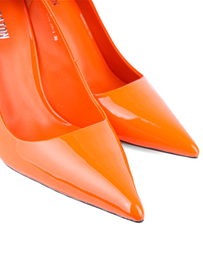 Жіночі туфлі човники MIRATON лакові помаранчеві помаранчеві - фото 5 - Miraton