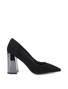 Жіночі туфлі з гострим носком велюрові чорні - фото 1 - Miraton