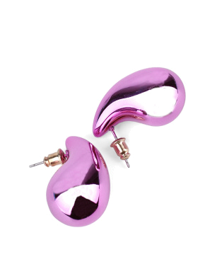 Жіночі сережки пуссети краплі MIRATON фіолетовий металік - фото 2 - Miraton