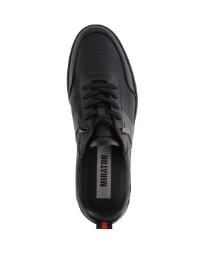 Мужские туфли слиперы MIRATON черные кожаные - фото 4 - Miraton
