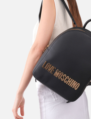 Рюкзак Love Moschino чорний з логотипом - фото 1 - Miraton